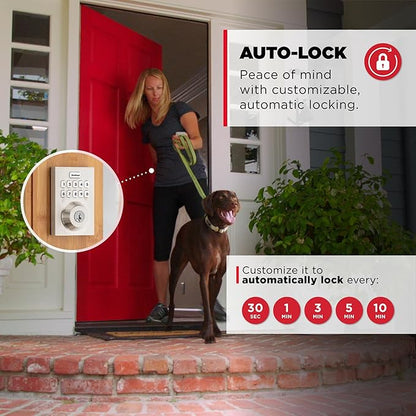 Kwikset Home Connect 620 Smart Lock Deadbolt with Z-Wave Technology, Works with Ring Alarm, Samsung Smartthings and More, Z-Wave Hub Required, Contemporary Design in Satin Nickel