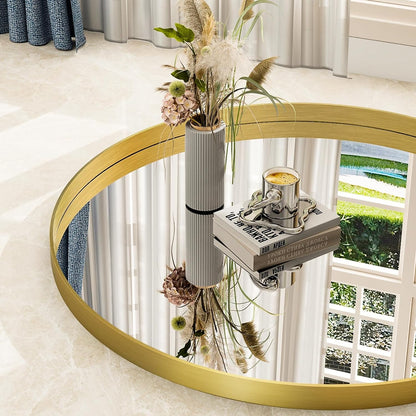 24 Inch Round Bathroom Mirror - Wall Mounted Circle Mirror with Metal Frame, Modern Mirror Suitable for Bathroom, Vanity, Entryway, Living Room, Wall Decor,Gold