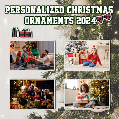Personalized Christmas Ornaments 2025 Custom Ornament Xmas Photo Ornament Customized Gifts Round 2pcs