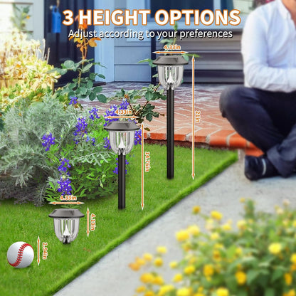 Solar Outdoor Lights,3 Pack LED Lights Outdoor Waterproof, Maintain 10 Hours of Lighting for Your Garden, Landscape, Path, Yard, Patio, Driveway(Warm)