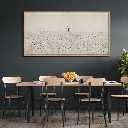 MUDECOR Extra Large Framed Canvas Print Wall Art Jesus Among The People Monochrome Religious Illustrations Decorative Colorful Multicolor for Bedroom - 60"x30"