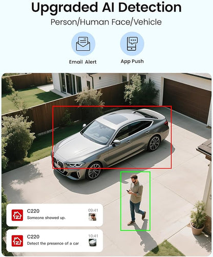 ZOSI C220 4K 8MP 16CH POE NVR Security Camera System (32CH Expandable), 16 x 8MP PoE IP Cameras Outdoor Indoor, 24/7 Recording, AI Human/Vehicle/Face Detection, Two-Way Talk, Night Vision, 4TB HDD