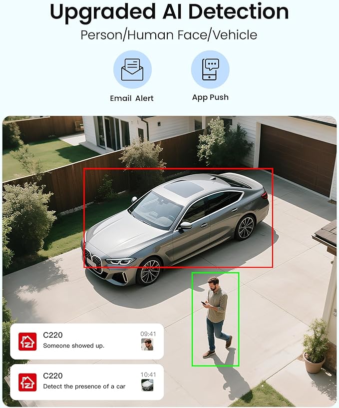 ZOSI C220 4K 8MP 16CH POE NVR Security Camera System (32CH Expandable), 12 x 8MP PoE IP Cameras Outdoor Indoor, 24/7 Recording, AI Human/Vehicle/Face Detection, Two-Way Talk, Night Vision, 4TB HDD