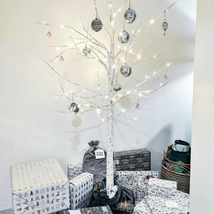 Twinkle Star Lighted Birch Tree 6 Feet 96 LED for Home Wedding Festival Party Christmas Decoration
