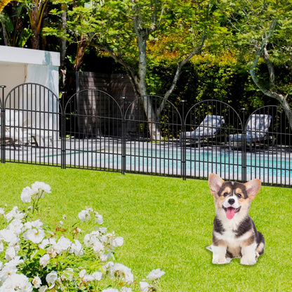 Garden Fence Border, 36 in(H) x17.5 Ft(L) 8 Panels, Tall Garden Animal Barrier Fence with Gate, Dog Fence Outdoor for Yard, Arched Rustproof Metal No Dig Fence, Flower Bed Fencing