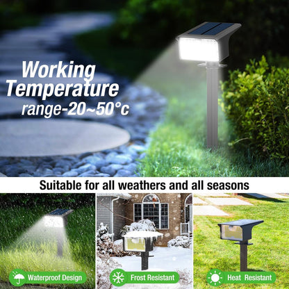 Nipify Solar Spot Lights Outdoor Motion Sensor, [2 Pack/62 LED]3 Modes Solar Landscape Spotlights Outdoor Waterproof, 2-in-1 Solar Lights Outdoor Pathway Lights for Yard Garden Wall Patio, Cool White