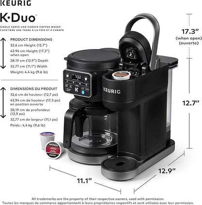Keurig K-Duo Single Serve K-Cup Pod & Carafe Coffee Maker, Black