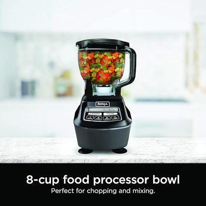Ninja Kitchen System | All-in-One Food Processor & Blender for Smoothies | Includes Pitcher, Travel Cup, & 8-Cup Bowl | Makes Salsa, Dough, Shakes, & Frozen Drinks | 120 Volts | Black | BL770AMZ