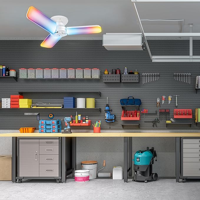 Feit Electric LED Garage Light, Multiple Adjustable Panels, E26 Base, Ideal for Garage, Workshop, Shed, 25,000-Hour Lifetime