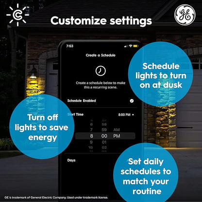 GE Lighting CYNC Smart LED Light Bulb, Color Changing Lights, Bluetooth and Wi-Fi Lights, Works with Alexa and Google Home, PAR38 Outdoor Floodlight (1 Pack)