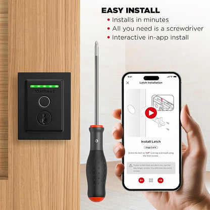 Kwikset Halo Touch Fingerprint Wi-Fi Smart Lock, Keyless Entry Door Deadbolt, Geofence Auto-Unlock, Grade AAA Certified, No Hub Required Easy Install, Matte Black Lifetime Finish Warranty