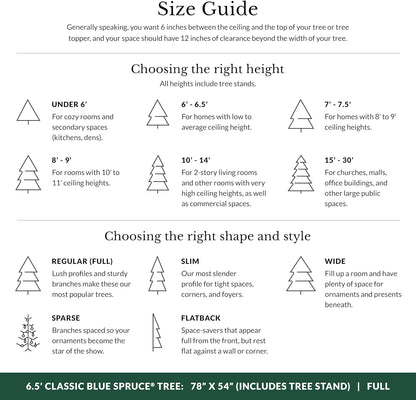 Balsam Hill 6.5ft Pre-Lit Classic Blue Spruce Artificial Christmas Tree with 2,144+ Tips, 330 Twinkly LED Smart Lights, Easy Plug System, Premium Stand & Storage Bag for Indoor Holiday Decorating