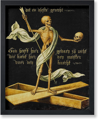 Poster Master Vintage Allegory of Life and Death Poster - Retro Skeleton Print - Halloween Art - Gift for Men & Women - Gothic Wall Decor for Dorm, Living Room or Bedroom - 8x10 UNFRAMED Wall Art