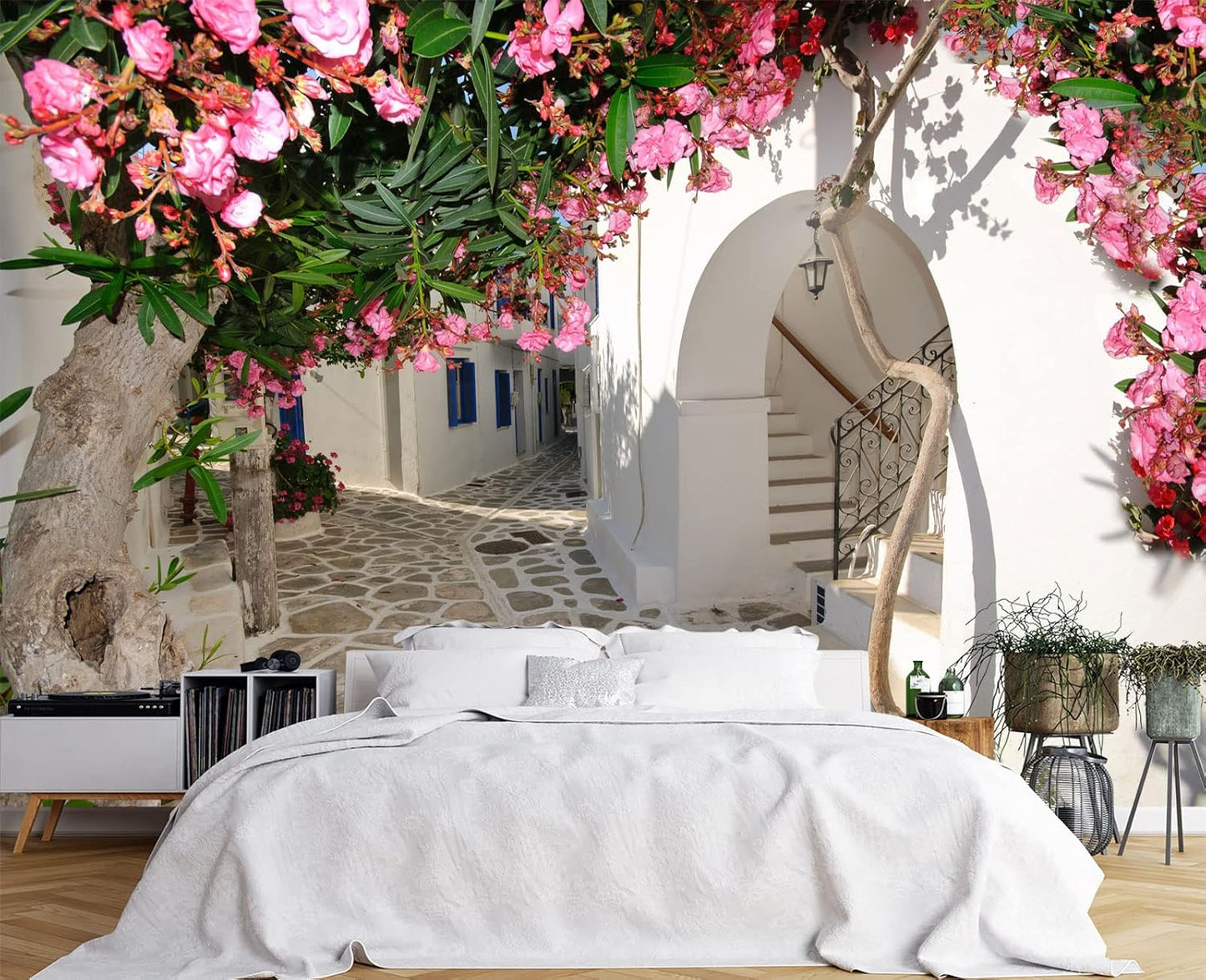 Traditional Backalleys of Amorgos Greece Wall Mural Wallpaper for Bedroom 178" x 117"