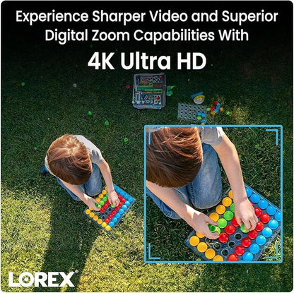 Lorex 4K 8MP IP Bullet PoE Black Wired Security Camera | Add-On Camera | Color Night Vision | Smart Motion Detection (Person/Vehicle) | Listen-in Audio | IP67 Weatherproof | Metal Housing