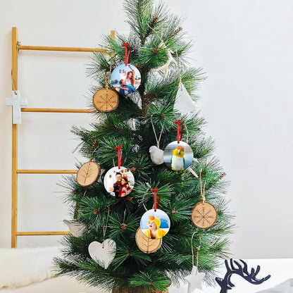 Personalized Christmas Ornaments 2025, Wood Custom Photo Text Hanging Ornament Customized Christmas Tree Decorations Gift for Family, Kids, Friends, Couples, Wedding