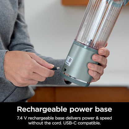 Ninja Blast Portable Blender & Accessories, Cordless, 18oz. Vessel, Personal Blender for Shakes & Smoothies, Leakproof Lid & Sip Spout, USB-C Cord, Dishwasher Safe Parts, BPA Free, Soft Sage, CL155ASG
