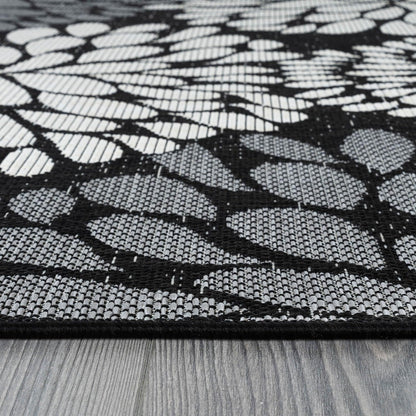 Beverly Rug Outdoor Rug 8x10 Modern Exotic Tropical Leaf Area Rugs for Indoor and Outdoor Patio Deck Porch Garden Water Resistant Washable Outside Carpet (8 x 10 Dark Gray)