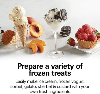 Hamilton Beach Electric Automatic Ice Cream Maker & Frozen Yogurt Machine, Makes Custard, Sorbet, Gelato and Sherbet, 4 Quart, White (68330N)