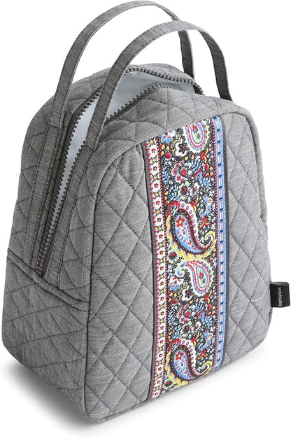 Vera Bradley Women'sPremium Cotton Lunch Bag, Black Chambray, One Size