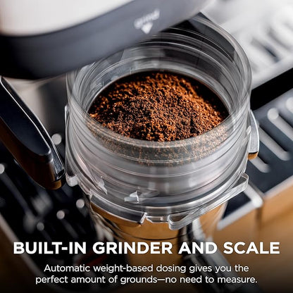 Ninja Luxe Café 3-in-1 Espresso, Drip Coffee and Cold Brew Machine | Integrated Coffee Grinder, Milk Frother, Assisted Tamper & Built-In Espresso Accessory Storage | Stainless Steel | ES601