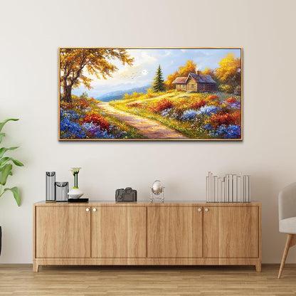 KELIYUAN Large Wall Art For Living Room Framed Canvas Wall Decor For Farmhouse Office Wall Pictures For Bedroom Landscape Painting Prints Dining Room Kitchen Modern Home Decor Wood Framed 24"X48"