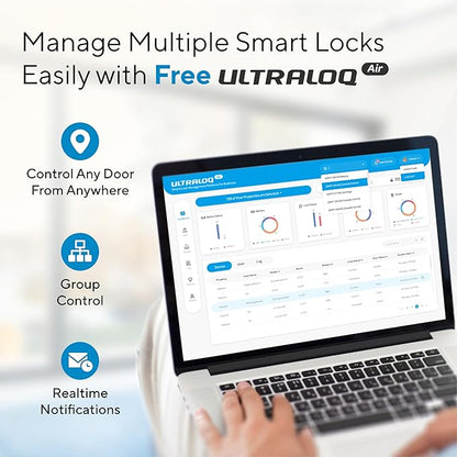 ULTRALOQ Bolt Fingerprint Smart Lock with Handle, 7-in-1 Keyless Entry Door Lock Set, Built-in WiFi Deadbolt, Auto-Lock & Unlock, App Remote Control, Works with Alexa, ANSI Grade 1,Black