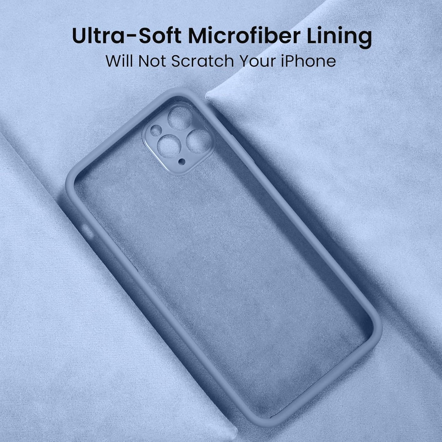 FireNova Designed for iPhone 13 Pro Max Case, Silicone [Camera Protection] Phone Case with [2 Screen Protectors], Soft Anti-Scratch Microfiber Lining Inside, 6.7 inch, Light Blue