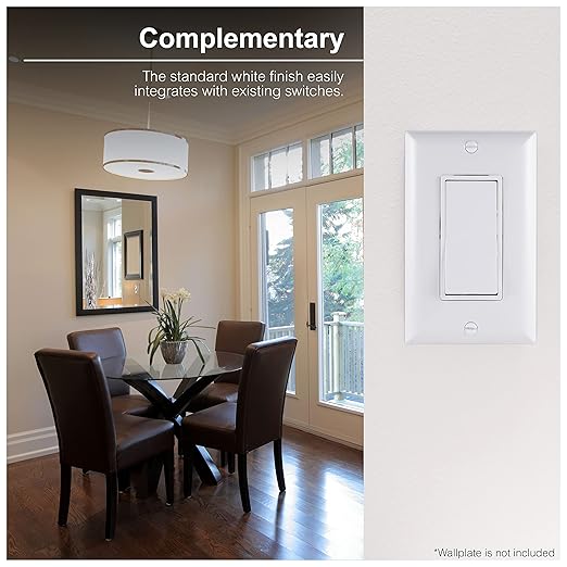 GE 3 Way Designer Rocker On/Off Switch - White