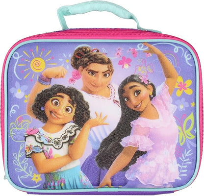 Disney Encanto Lunch Box Mirabel Isabela Luisa Diamond Dust Sparkly Insulated Lunch Bag 10"