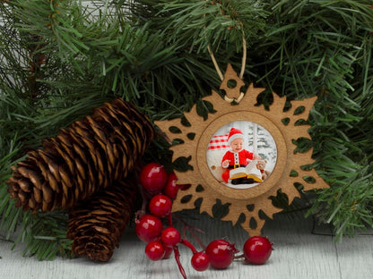 Wood Snowflake 1.5" Photo Ornament - Pack of 100
