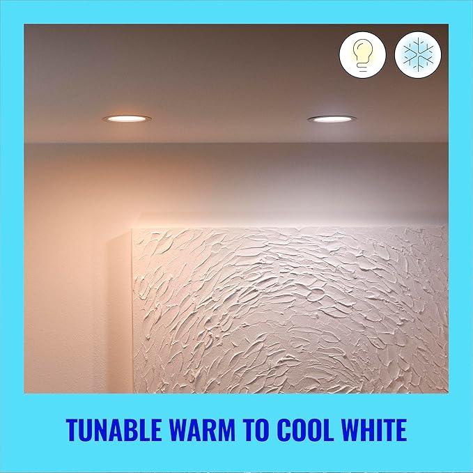 WiZ Connected Smart Wi-Fi LED Downlight & Recessed Spot Color & Tunable White Metal/Plastic/White Wi-Fi - Pack of 6