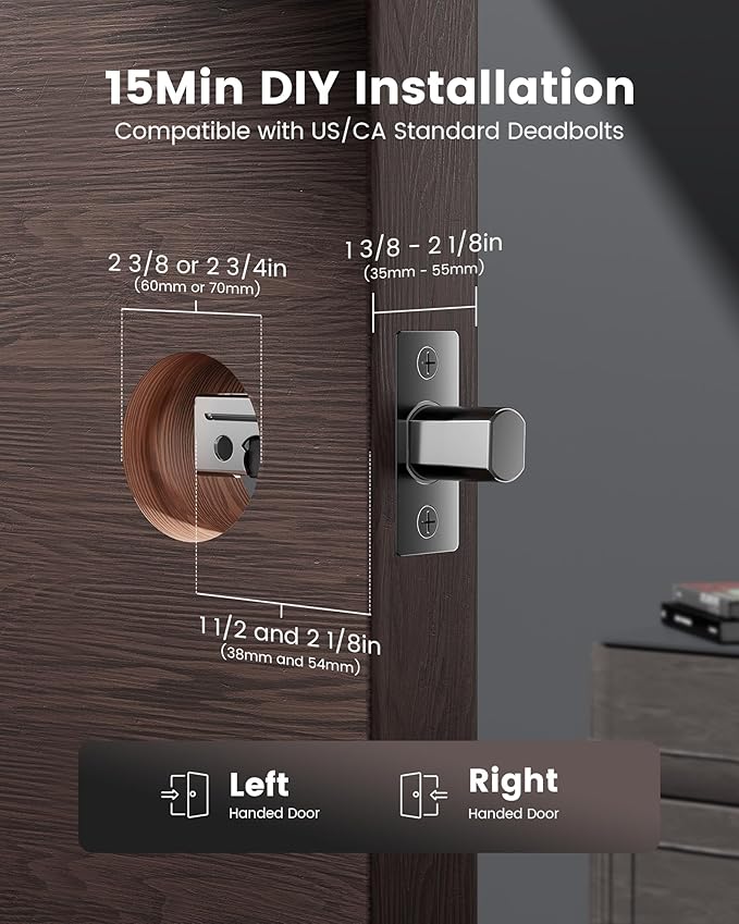 Smart Lock with Camera, 3-in-1 WiFi Doorbell Keyless Entry Door Lock, Deadbolt Lock for Front Door, Fingerprint, Keypad Code, App Control, IP65 Waterproof, BHMA, Support Alexa&Google Assistant