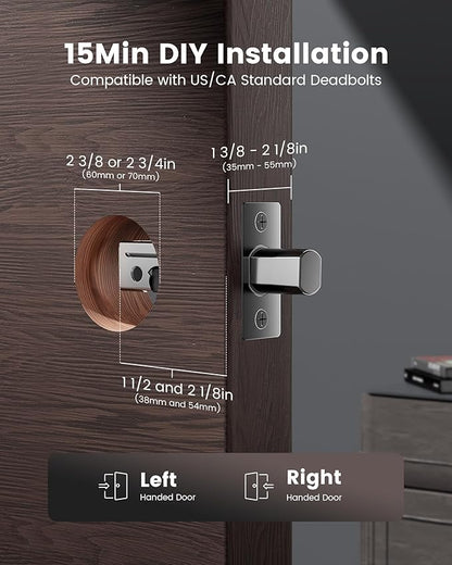 Smart Lock with Camera, 3-in-1 WiFi Doorbell Keyless Entry Door Lock, Deadbolt Lock for Front Door, Fingerprint, Keypad Code, App Control, IP65 Waterproof, BHMA, Support Alexa&Google Assistant