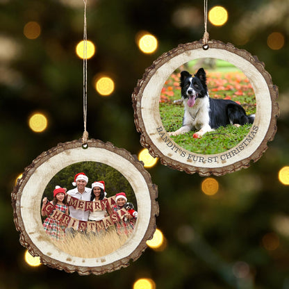 Let's Make Memories Personalized Christmas Ornament - 2025 Christmas Ornament - Photo Only - Round - Rustic Wood