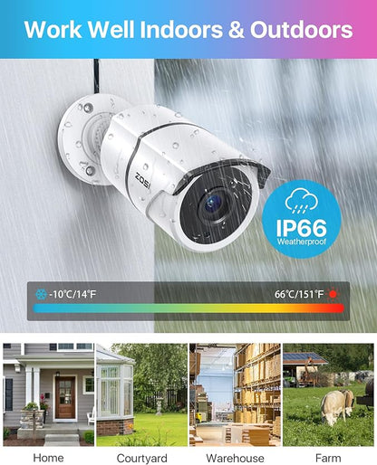 ZOSI 4PACK 1920TVL 1080P HD TVI Security Cameras 120ft Night Vision CCTV Cameras Home Security Day/Night Waterproof Camera for 720P,1080P,5MP,4K HD-TVI Analog DVR Systems