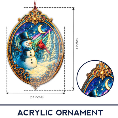 Christmas ornament 2025, snowman ornaments for christmas tree, xmas ornament, acrylic christmas ornaments, Snowman Decoration, Suncatcher Effect stained glass window hanging, car hanging