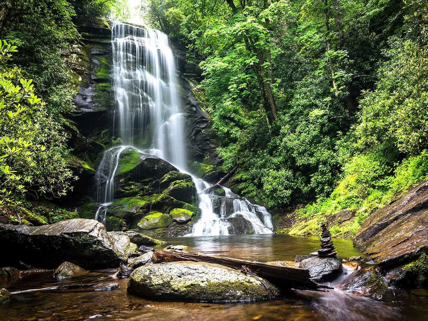 108''x75''Cascading Waterfalls in Forest Wall Mural Large Wallpaper Mural Wall Decor for Bedroom, Living Room, Kids Room(Not Self-Adhesive)