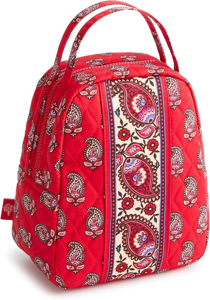 Premium Cotton Lunch Bag, Flowering Paisley Goji Berry, One Size