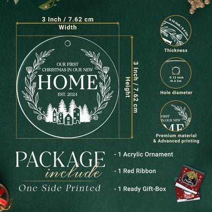 New Home Ornament 2024, Our First Christmas in Our New Home 2024, New House Gift Ideas for Couple, Welcome Home Gifts, Housewarming Gifts