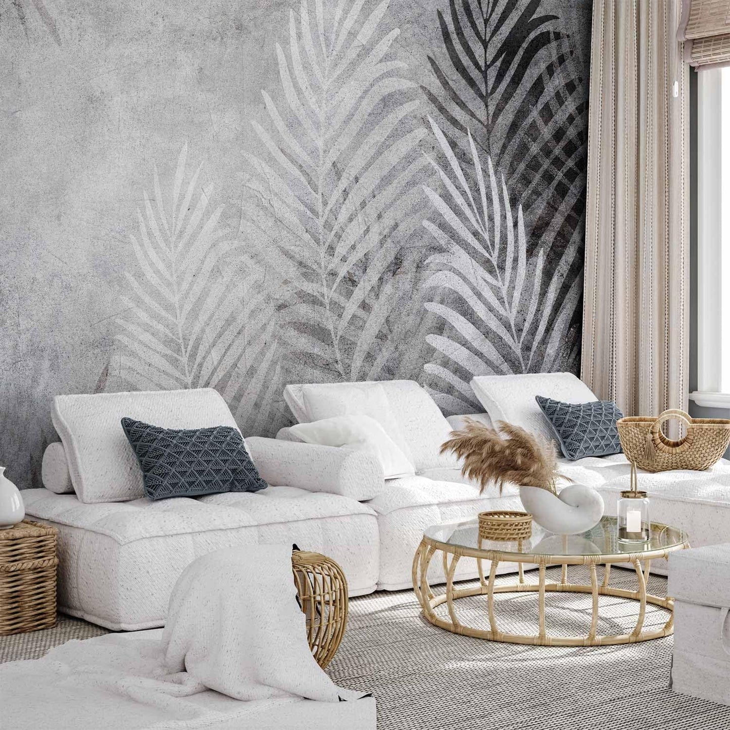 artgeist Wall Mural Leaves 116x83 in - XXL Peel and Stick Self-Adhesive Wallpaper Removable Large Sticker Foil Wall Decor Print Picture Image Design Palm Abstract Nature Botanical b-C-0855-a-a