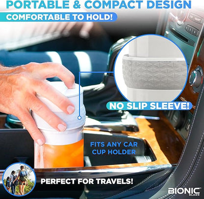 Bionic Blade Personal Portable Blender 26.5 oz with Extra Shaker & Lid, Cordless & Rechargeable, Airtight Mini Blender for Smoothies, Shakes, Juices & Sauces, White, As Seen on TV
