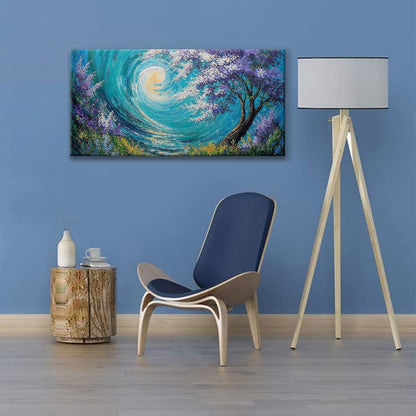 Suconvng Abstract Tree Wall Art Print Painting Canvas Art Wall Decor 20 X 40 Inch Decorations Purple Tree Abstract Art Picture For Bedroom Kitchen Office Home Wall Decor