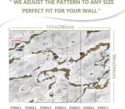 Marble Wallpaper Large Abstract Gold Wall Mural for Bedroom Living Room Office(Not Peel and Stick)
