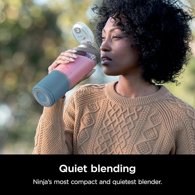 Ninja Blast 16 oz. Personal Portable Blender with Leak Proof Lid and Easy Sip Spout, Perfect for Smoothies, Cordless, USB-C Rechargeable, Dishwasher Safe Parts (Renewed) (Denim Blue)