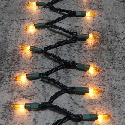 Green Wire, Yellow Incandescent Bulb 100 Mini String Lights for Indoor Christmas Tree Garland Birthday Wedding Party Festival Decoration