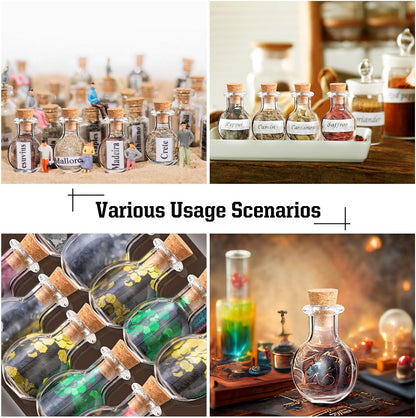 Zhehao 200 Pcs 2 ml Mini Glass Bottles Jars with Cork Stoppers Small Wishing Bottle Tiny Jars with Cork Mini Potion Bottles Clear Drifting Bottle for Wedding Birthday Party DIY Crafts Supplies