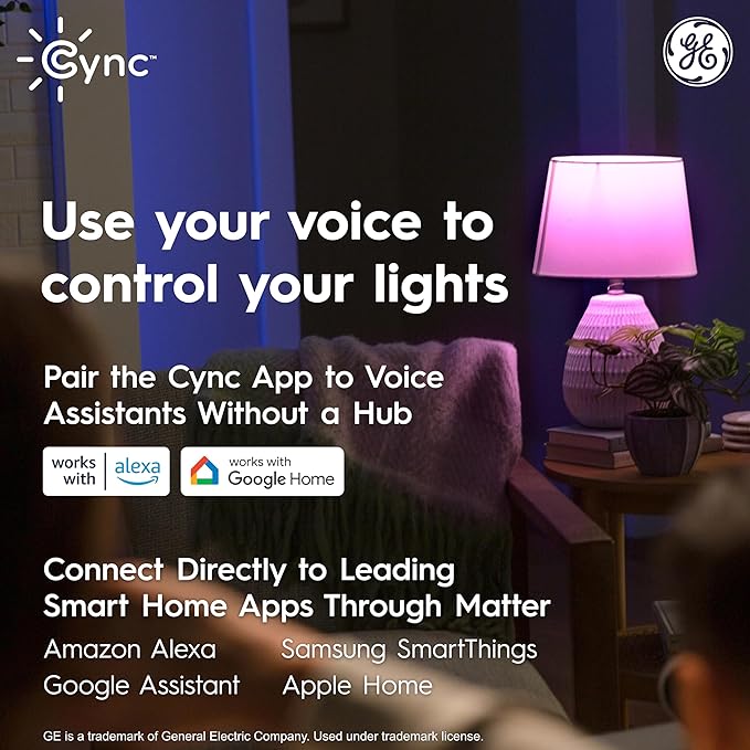 GE Cync Reveal HD+ Smart LED Wafer Downlight, Color Changing LED Light, Works with Alexa and Google Home, Matter Compatible, No Recessed Lighting Housing Required, Ceiling Lights, 2 Inch (3 Pack)
