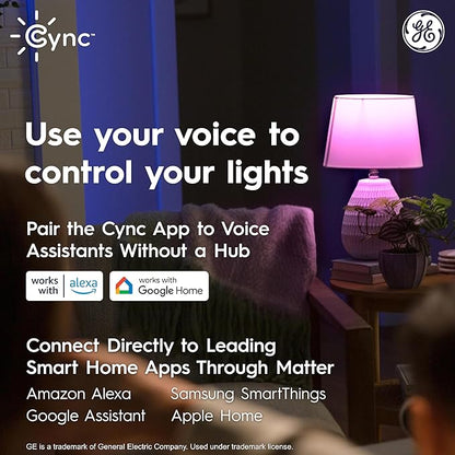 GE Cync Reveal HD+ Smart LED Wafer Downlight, Color Changing LED Light, Works with Alexa and Google Home, Matter Compatible, No Recessed Lighting Housing Required, Ceiling Lights, 2 Inch (3 Pack)