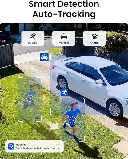 REOLINK 5MP Solar Security Cameras Wireless Outdoor, 360° Pan Tilt Auto-Tracking, Smart AI Detection, Up to 1TB Local Storage, 2.4/5GHz Dual-Band WiFi, Home Hub Mini with 4X Argus PT + Solar Panel